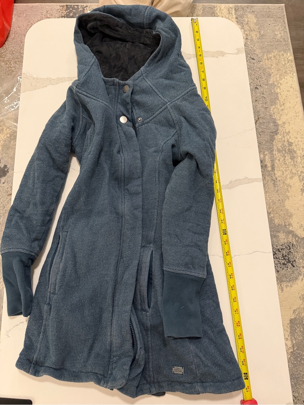 north face women’s XS fleece lined Coat Teal Blue -